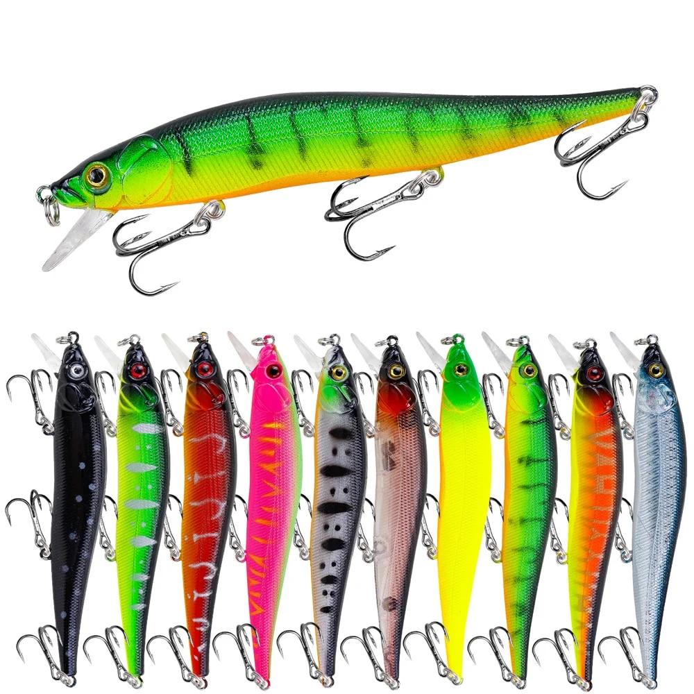 1 шт., рыболовная приманка, 115 мм, воблеры Minnow Crankbait, 3D глаза, искусственная приманка для окуня, приманка для щуки и карпа, наживка для плавания, рыбалка Pesca, окунь, аксессуары для плавания