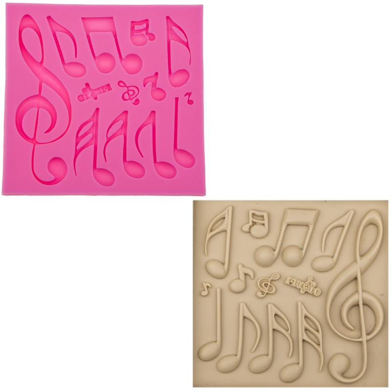 Music Notes Lace Silicone Mould Biscuit CakeFondant CookiePaste Chocolate Molds DIY Cake Decoration Baking Tools F0550