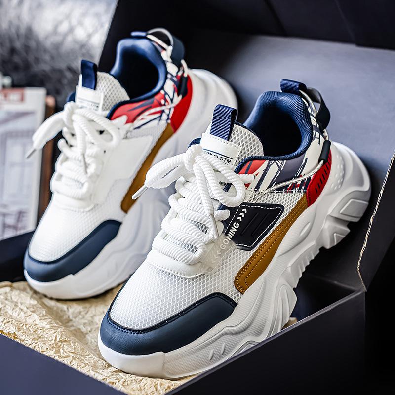 Мужская обувь 2025 новая осенняя дышащая повседневная универсальная спортивная трендовая обувь молодежная легкая трендовая платформа кроссовки для папы