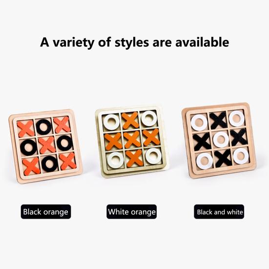 1 Set Tic-Tac-Toe Competitive-skill Decision-making Skill Brain-development Wood Logical Thinking Ability OX Chess Game Children Supply