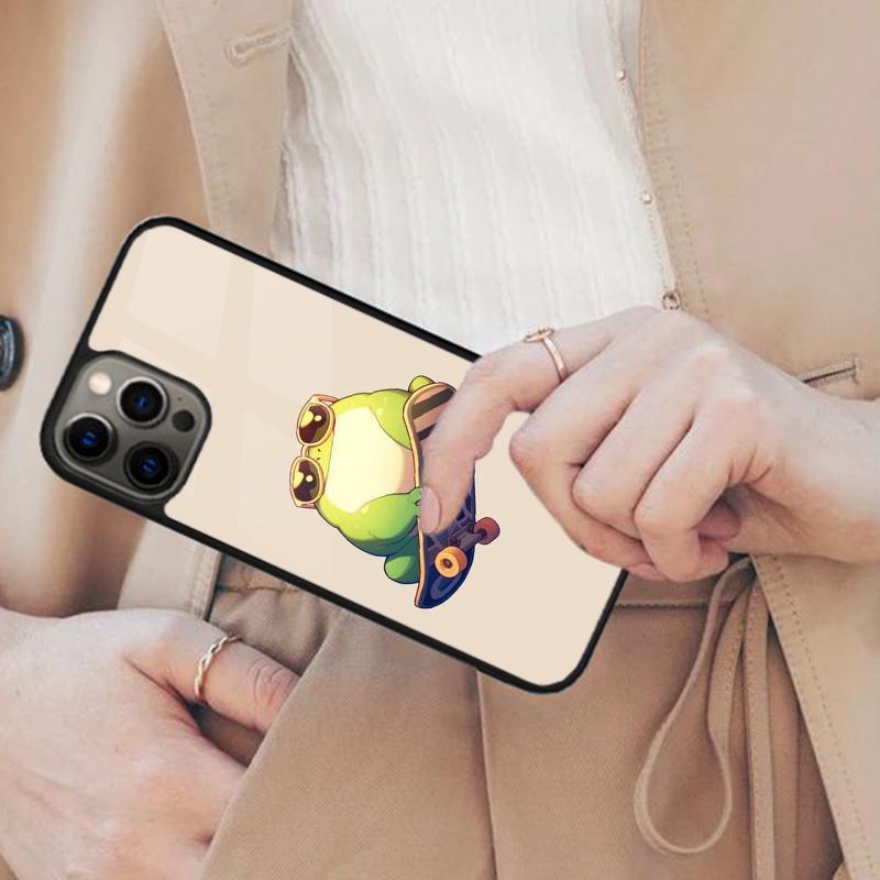 Лягушка Скейтборд Милый Кавайный Магнитный Чехол для Телефона ДЛЯ APPLE iPhone 17 Air 16 14 13 12 Pro Max 15 Plus Беспроводной MagSafe Чехол