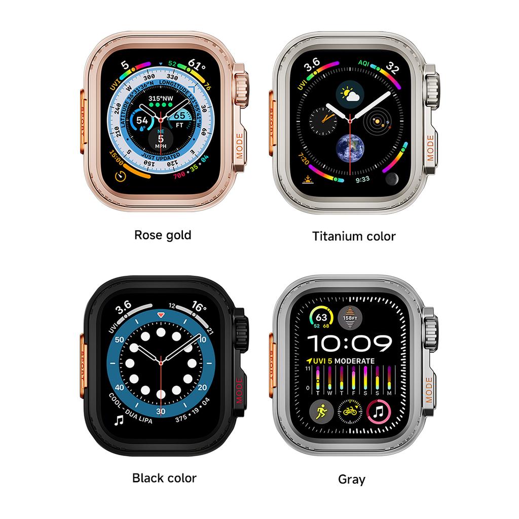 Металлический бампер-чехол для Apple Watch 45 мм 44 мм Защитная рамка-крышка для iWatch Серии 11 10 9 8 7 6 5 4 SE Превратить в Ultra 2 49 мм