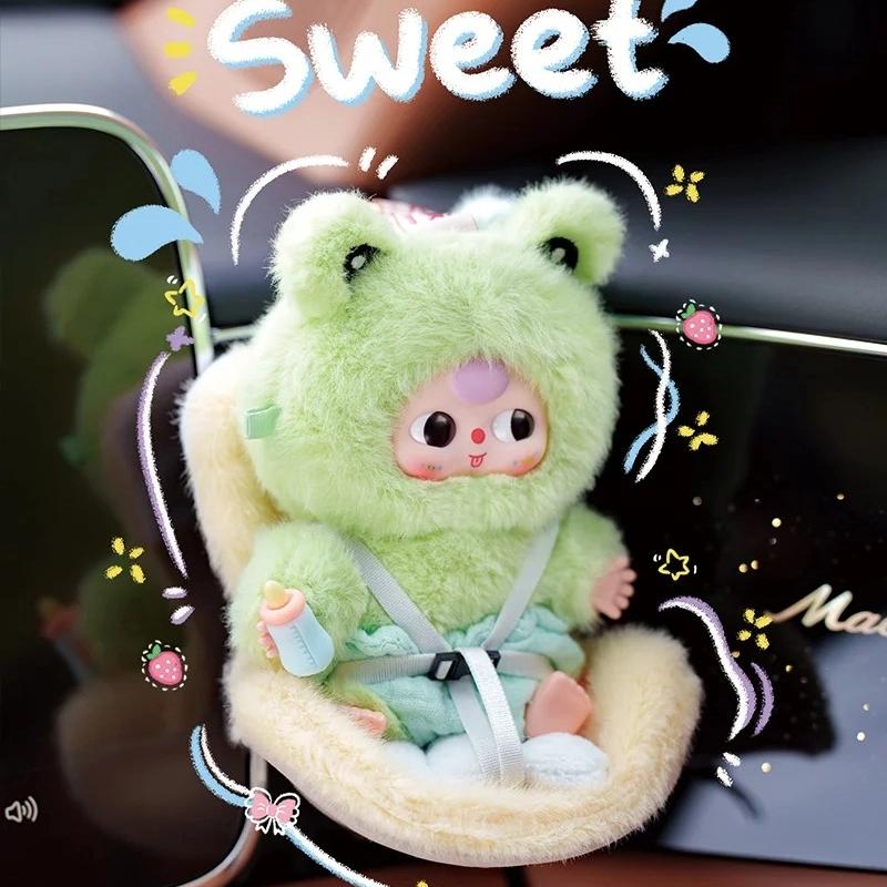Baby Three Vehicle-Mounted Baby Blind Box Travel Companion Cute Plush Doll Car Ornament Backpack Pendant Decoration Mystery Gift