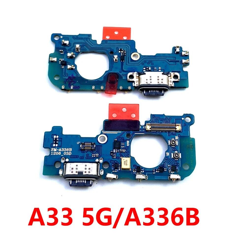 USB-порт для зарядки, гибкий кабель, разъем для Samsung Galaxy A33 5G A336 A336B, модуль микрофона