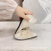 Pearl Single Shoes Pointed Flat Bottom Small Fragrant Wind 2025 New Summer Temperament Hollow Laden Shoes One Pedal Large Size Women's Shoes
