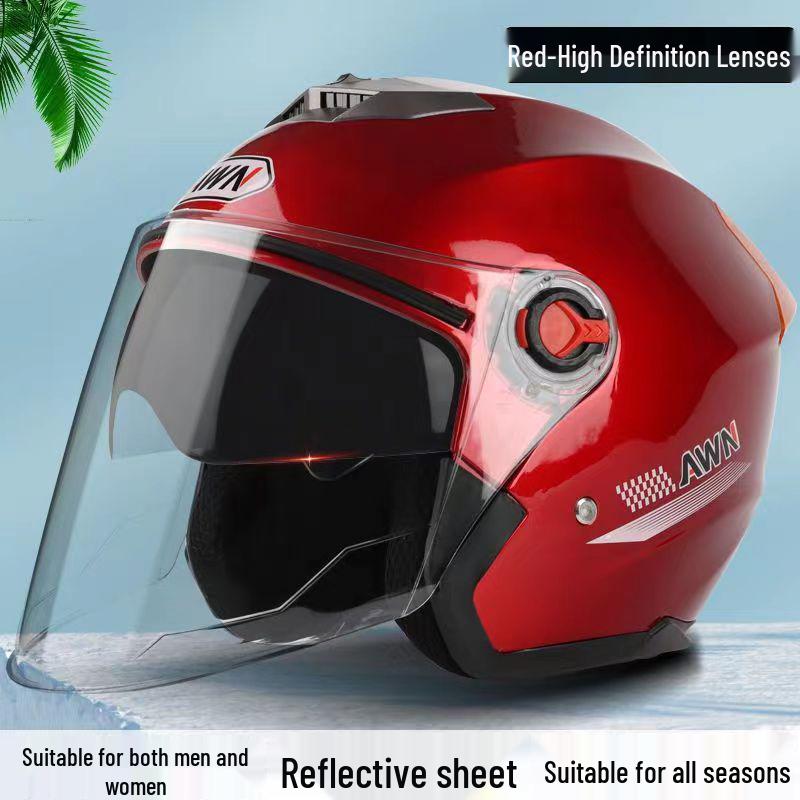 3C Certified Dual-Lens Motorcycle & Electric Vehicle Helmet for All Seasons