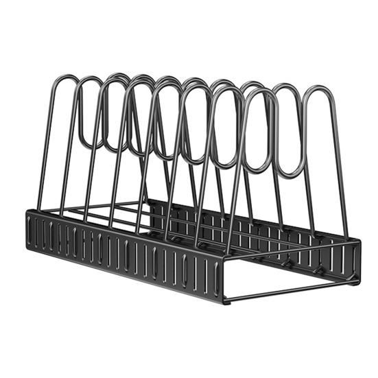 Многоярусный регулируемый органайзер для сковородок, стойка для хранения посуды, держатель для кастрюль и сковородок, подставка для сотейника для кухонной столешницы и шкафа