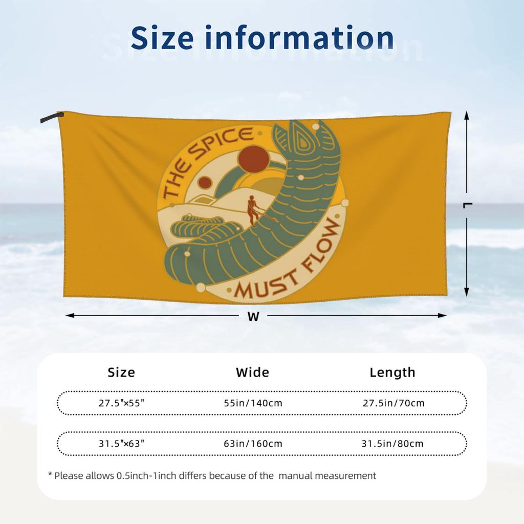 The Spice Must Flow Beach Towel Soft Microfiber Quick Dry Absorbent Quick Towels For Bath