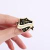 League of Procrastinators Enamel Pins Shield Collar Brooches Lapel Badges Black Punk Jewelry Decorations Gift for Friends