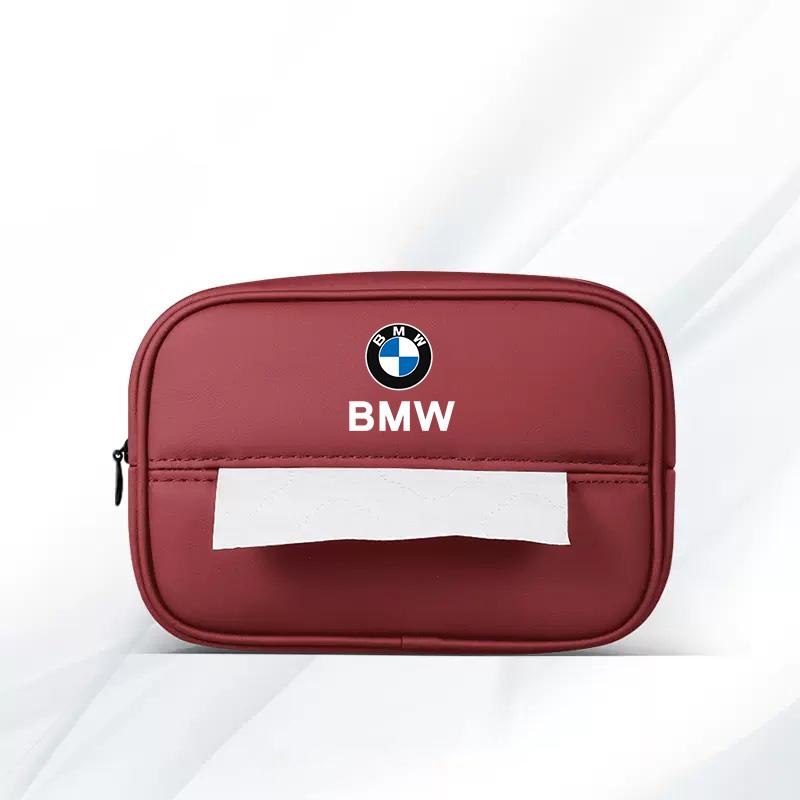 BBJJ8 PU Leather Car Tissue Box Storage Bag Interior For BMW X1 X2 X3 X5 X4 X6 X7 G30 G20 G32 G11 G12 F40 F30 F20 F10 F34 F07 F44 F45