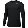 Logo Solid Color Crew Neck Loose Long Sleeve T-Shirt Men Tops Black 727980-010