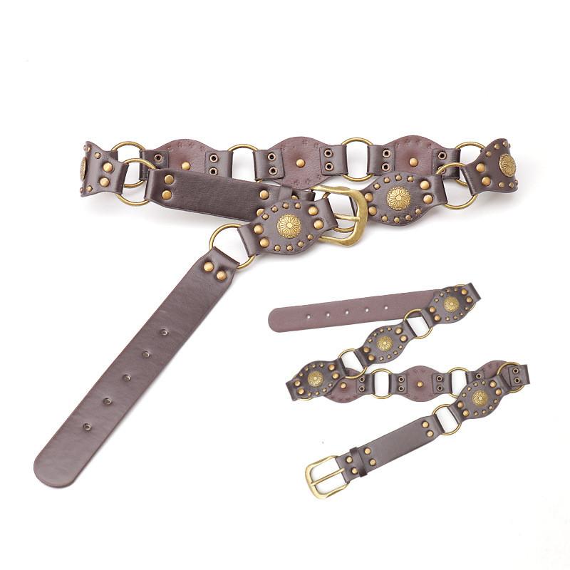 Western Cowboy Style Wide Belt For Women With Vintage Faux Leather And Metal Buckle For Fashionable Outfits