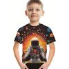 Летний топ с круглым вырезом и принтом 3D-астронавта, модные и повседневные детские футболки с короткими рукавами для мальчиков