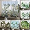 European Flowers, Birds, Plants Bath Curtains Waterproof Shower Curtain 3D Printing Bathroom Decoration With Hook Bath Screen