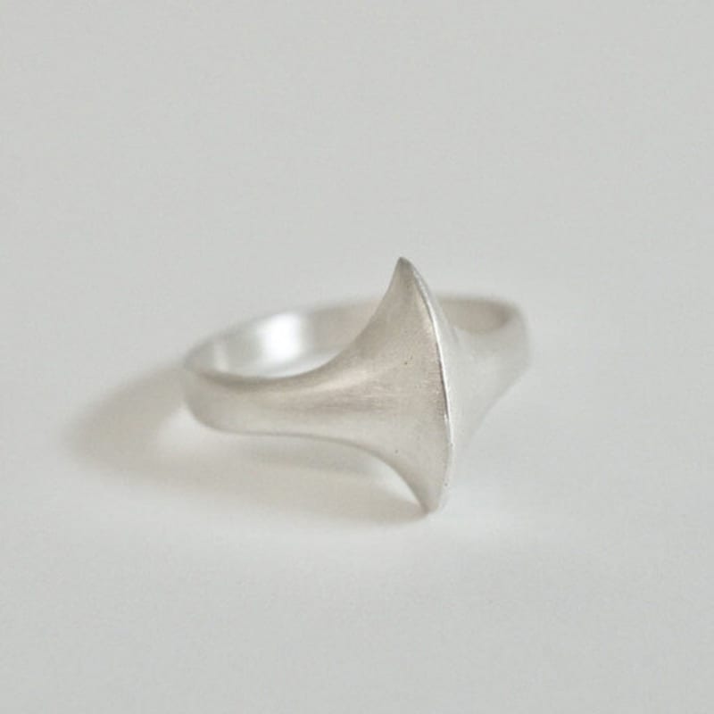 vacactsilver double one pointed ring