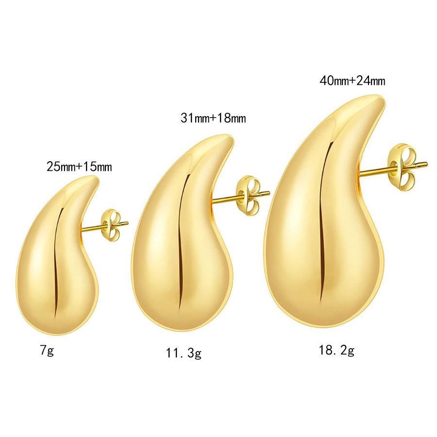 Золотые серьги-пусеты в форме капли: Уникальный высококлассный европейский и американский дизайн