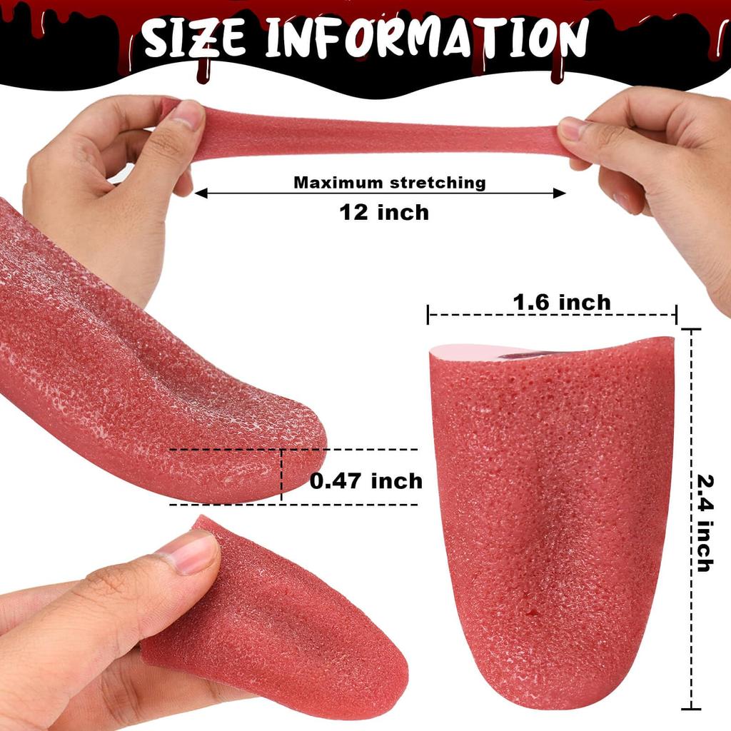 Halloween Silicone Fake Tongue Prank Prop Halloween Harmless Magic Trick Joke Horrible Stretchable Tongue Toys Party