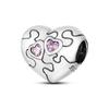 925 Silver Valentine's Day Love Pink Series Beads Suitable For Pan Bracelet Diy Anniversary Jewelry Gift