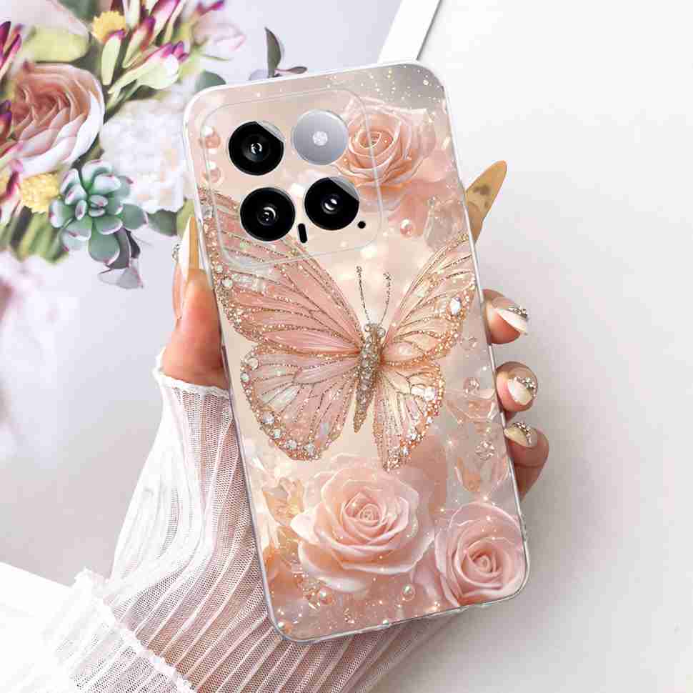 For Xiaomi Mi 14 5G 23127PN0CC Case Fashion Dragon Butterfly Silicone TPU Cover For Xiaomi Mi14 5G 6.36" 23127PN0CG Phone Shell
