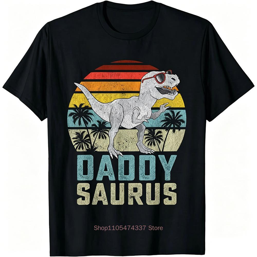 Daddysaurus T Rex Dinosaur Daddy Saurus Family Matching Tshirt Custom Printed Graphic T Shirts Funny Shir Ropa Hombre