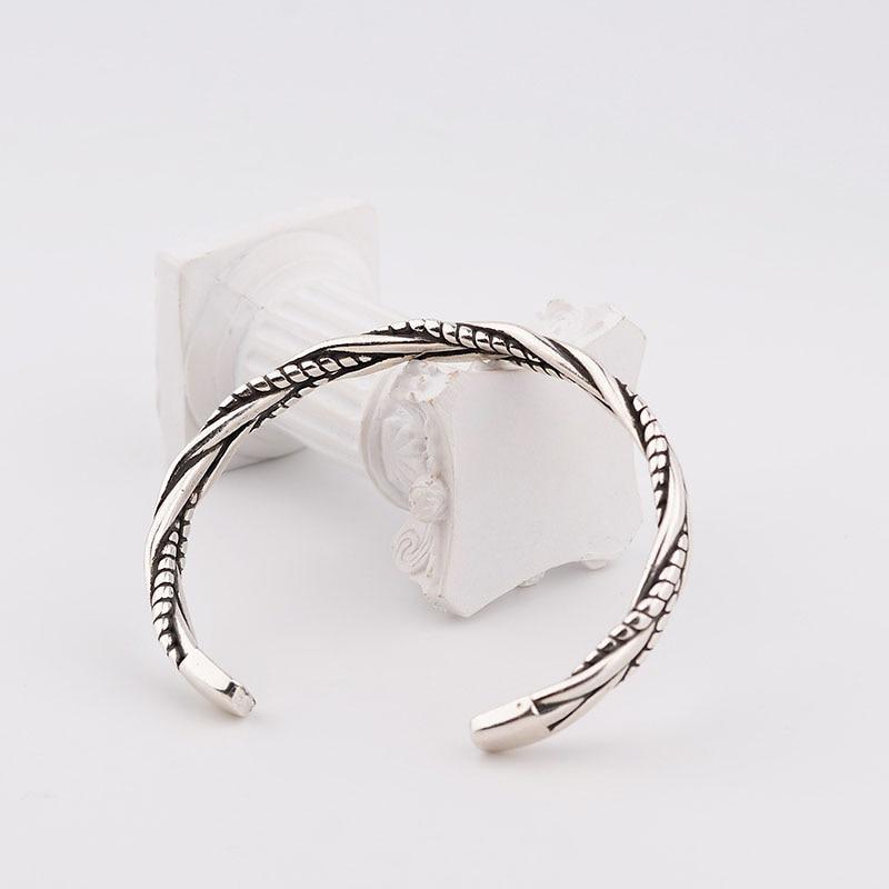 Стерлингового серебра 925 пробы плетеный браслет для мужчин женщин ретро корейские ручные украшения