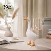 Healing Style Room Decor Magnetic Goose Key Holder, Resin Statue for Entryway Decor, Cute Animal Decorative Figurine Desktop Ornament with Mouth Metal
