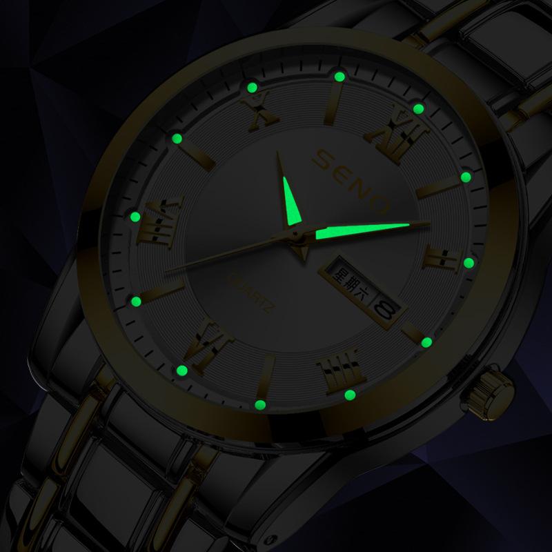 Automatic Movement Watch Men's Watch High-end Calendar Luminous Waterproof Ultra-thin Steel Strap Watch