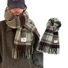 Women's Plaid Scarf: Warm, Thick, Korean-Style Neck Warmer for Autumn/Winter 2025
