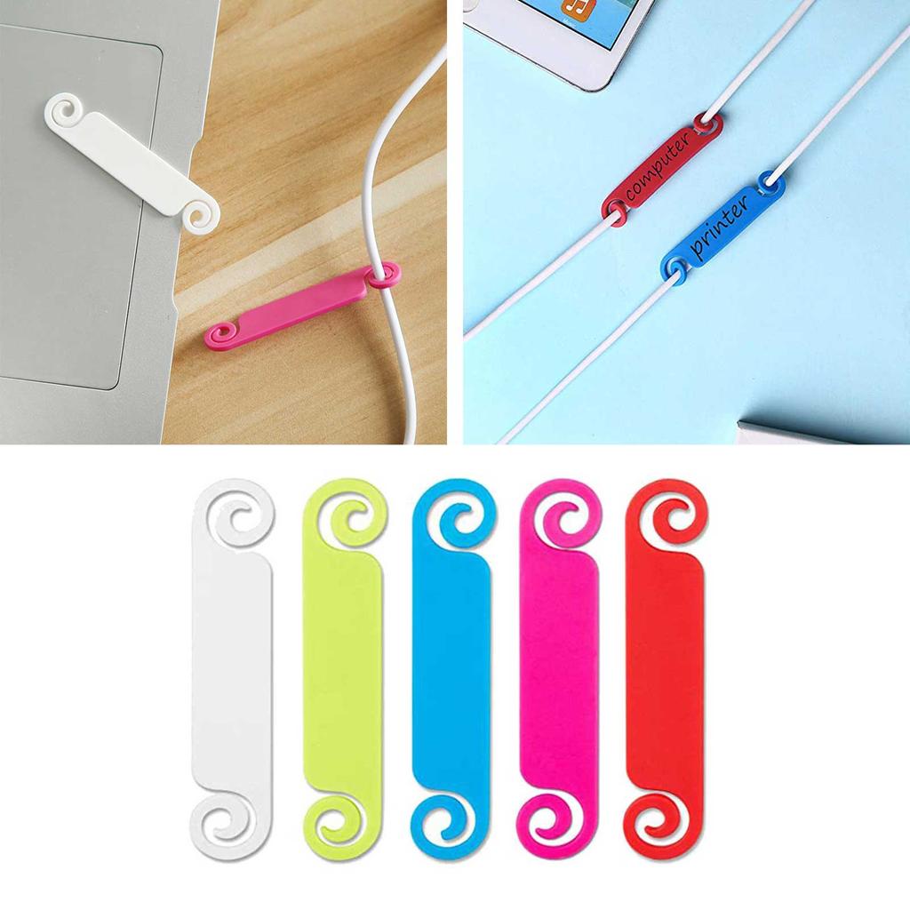 Бирки для кабелей Бирки для управления кабелями Многоцветные этикетки для кабелей Бирки для идентификации шнуров для USB-кабеля для компьютеров, телефонов, зарядных устройств