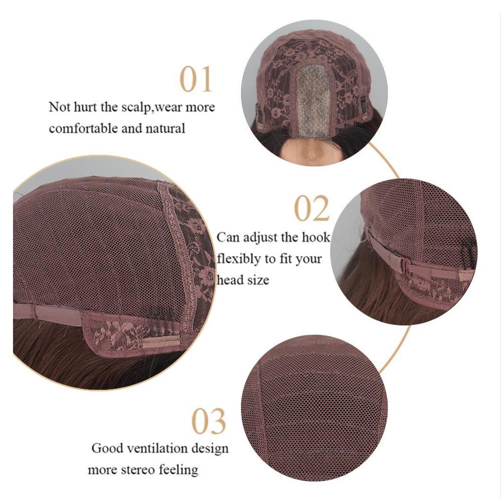 MERISIHAIR Женский длинный темно-светло-коричневый натуральный волнистый парик с омбре без челки, натуральный волнистый парик из синтетического волокна