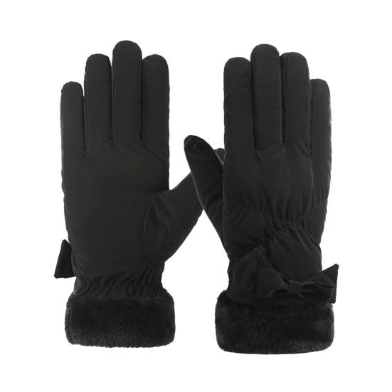 Женские водонепроницаемые лыжные перчатки, ветрозащитные, с флисовой подкладкой, термоперчатки с сенсорным экраном, зимние теплые перчатки с пушистыми манжетами для сноубординга, пеших прогулок, катания на снегоходах