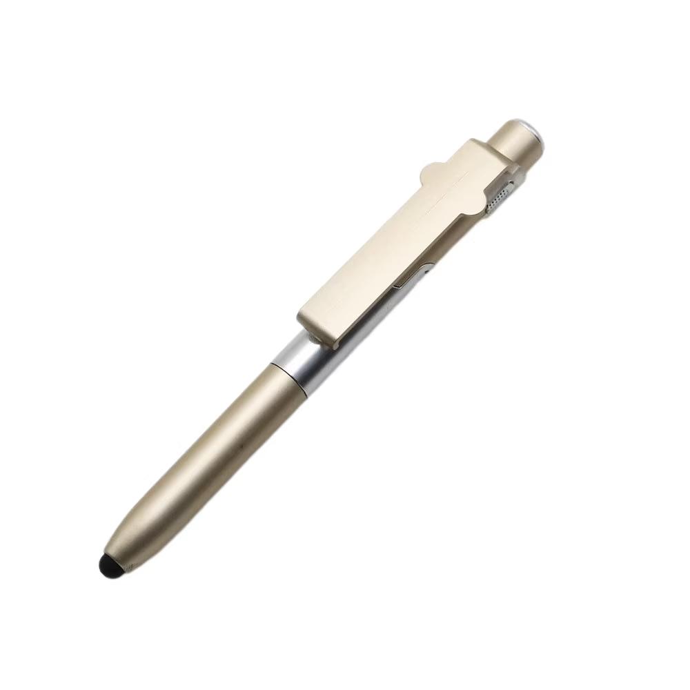Multifunction Ballpoint Pen LED Light Foldable Phone Stand Night Reading Pencil Office School Students Carving Logo stylus Pen