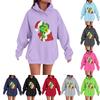 Women's Casual Comfortable Neck Hooded Long Sleeve Christmas Print Warm Sweatshirt
