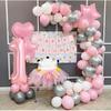 Decoration de Fête Anniversaire Fille 1 an Rose Guirlande Ballon Anniversaire Bannière Joyeux Anniversaire Deco Arche Ballon Rose