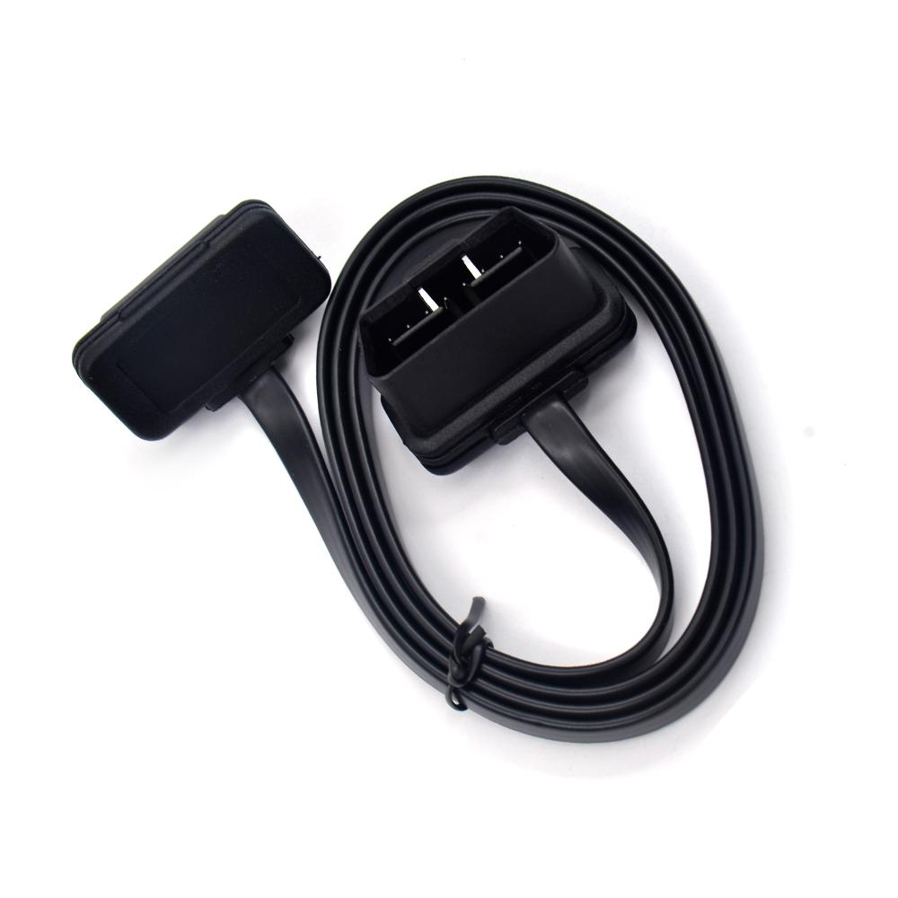 100cm 60cm Flat Thin As Noodle OBD2 OBDII OBD 16Pin ELM327 Male To Female Elbow Extension Cable Diagnostic Scanner Connector