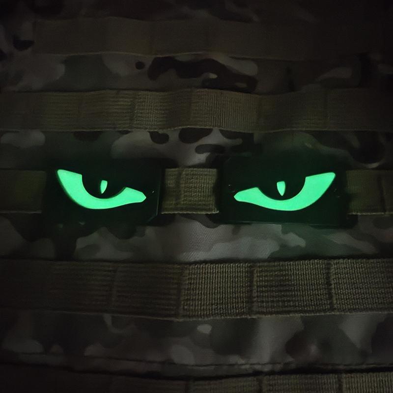 1 пара светящихся маркерных полосок Demon Eye Molle Outdoor Mysterious Farm Bag Подвесная пластина для поглощения света Светящаяся полоска