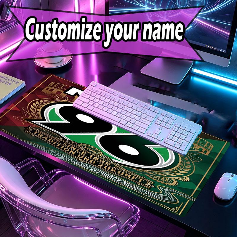 Custom Name Personalized Hannover 96 Football Pattern Mousepad, Laptop PC Desk Mat, Decorative Desk Mat for Home Keyboard Pad Gift