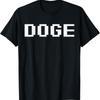 Футболка с пиксельным растровым шрифтом Doge D O G E