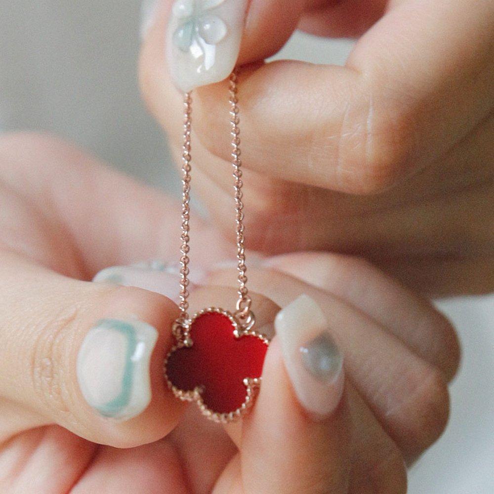 J.Lauren Кулон из перламутра и малахита, двухсторонний, ожерелье из розового золота N01122