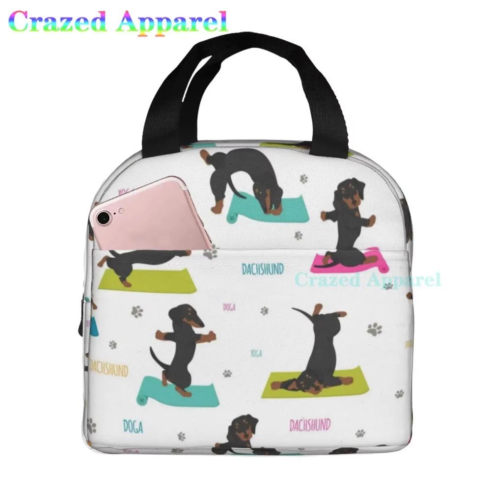 Ucsaxue Dogs I Love My Pet I Love Dachshund Lunch Bag Travel Box Work Bento Cooler Многоразовые сумки для пикника Изолированные сумки