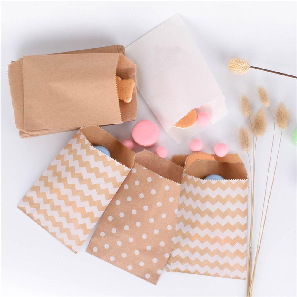 Pastry Tool Wrapping Supplies Wave Dot Candy Biscuit Bags Kraft Paper Bag Packing Pouch Popcorn Bag
