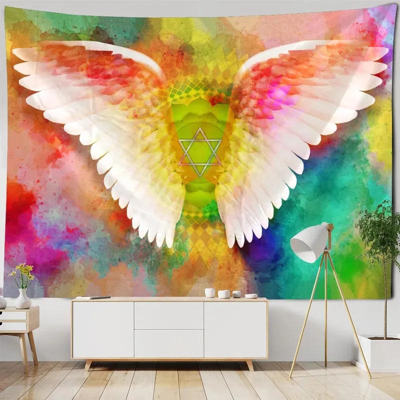 Гобелен с узором «Космические крылья фантазии» для украшения стен дома, гобелен для спальни, гостиной, гобелен