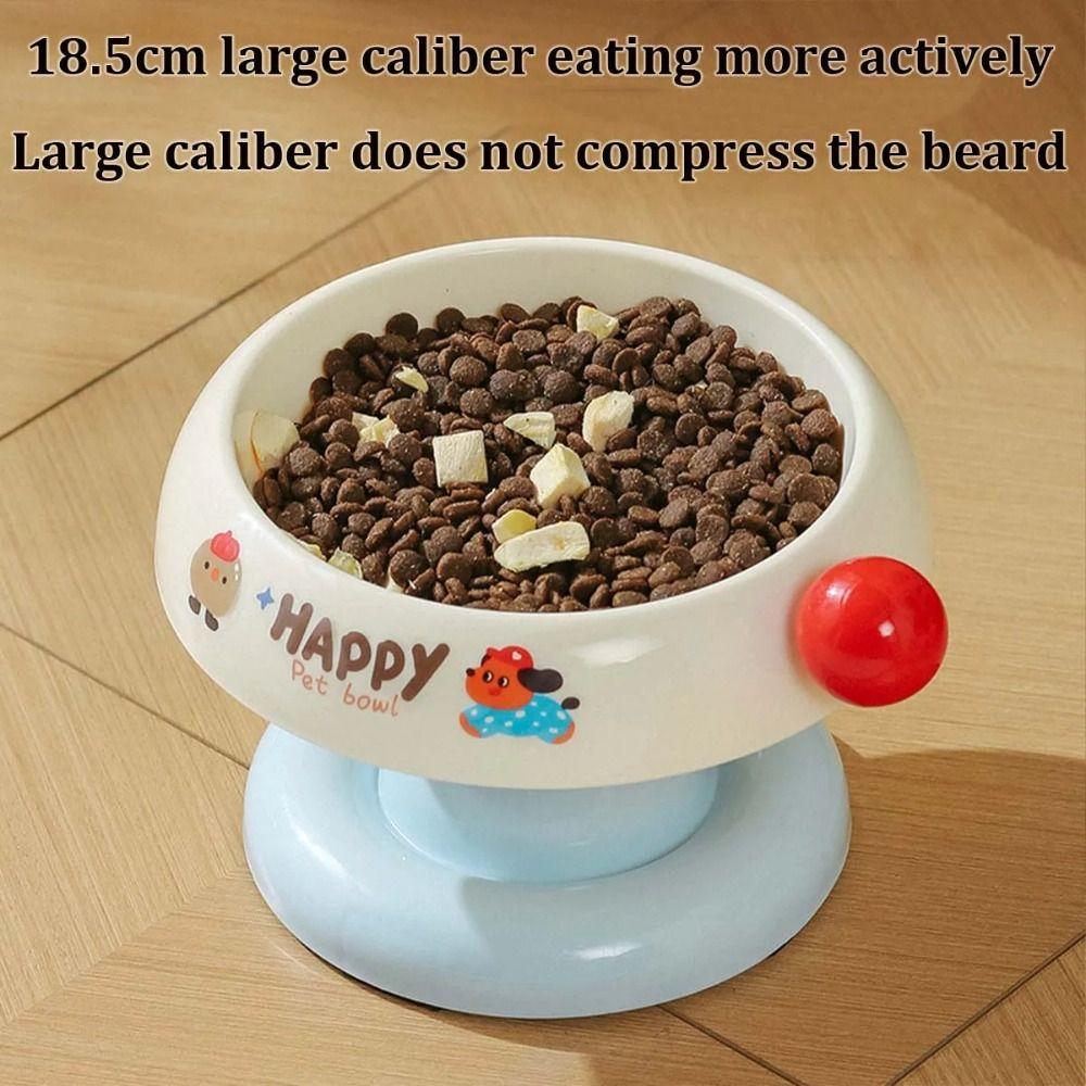 Stainless Steel Pet High Footed Bowl Cartoon Anti Slip Cat Bowl Large Capacity Anti Vomiting Elevated Pet Feeder Bowl