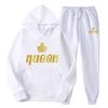 Men Women Couples Hooded Sweatshirt Set Loose Long Sleeve Fleece Sportswear Pants Casual Winter Outfit