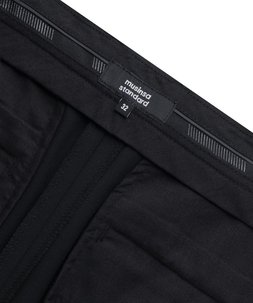 MUSINSA STANDARD Lightweight Skinny Hidden Elastic Waist Crop Slacks [Black]