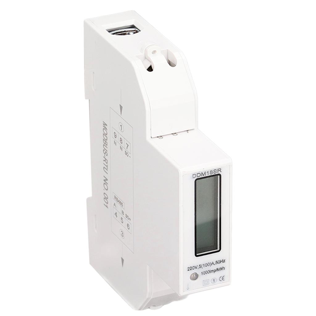 DC220V Electric Energy Meter LCD Display IP51 Waterproof Remote RS485 Single Phase Electricity Usage Monitor 5‑100A