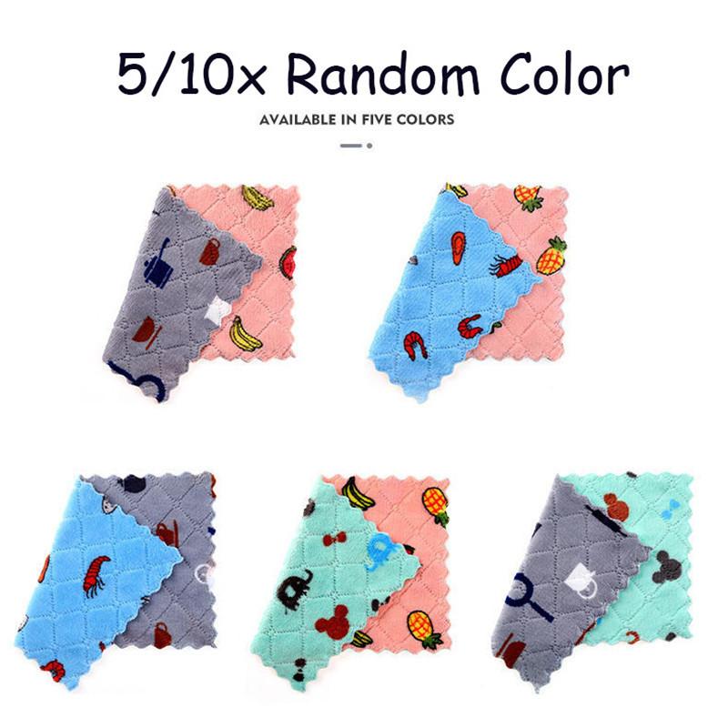 1/5/10 шт. жиронепроницаемая кухонная двухсторонняя ткань для чистки, супер впитывающая бытовая губка для мытья посуды, тряпки для кухонных чистящих полотенец