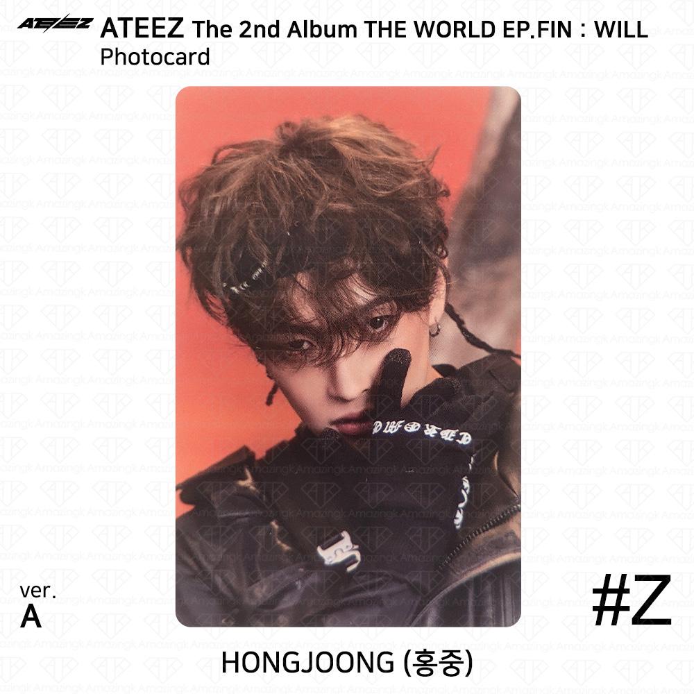 ATEEZ 2-й альбом WORLD EP.FIN WILL, наклейка на фотокарту, версия A. КПОП К-ПОП
