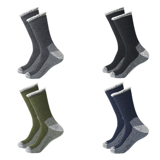 1 пара зимних носков унисекс, шерстяные носки средней длины для походов, спорта, машинной стирки, влагоотводящие, сохраняющие тепло, нескользящие, повседневные чулки