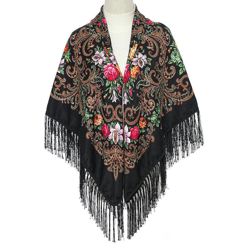 Women's Outer Printed Ethnic Style Tassel Shawl